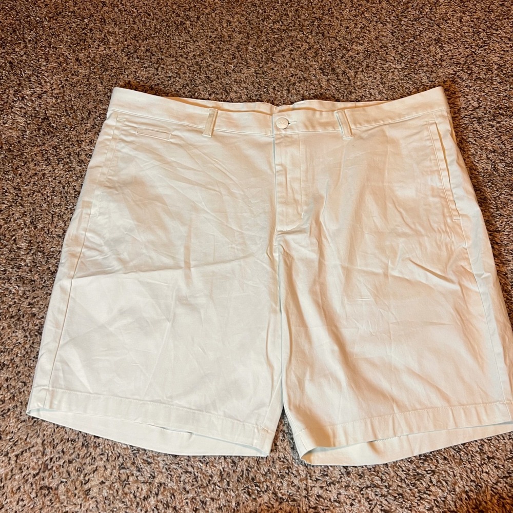 Adidas Mens Golf Shorts Size 40x7.5 Light Green Performance Flat Front